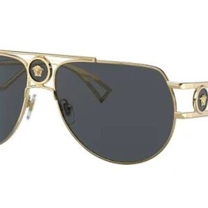 Versace Unisex Gold and Black Sunglasses